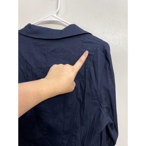 NWT Tuckernuck Dark Navy Briana Midi Shirt Dress Size M Preppy Old Money Staple - Picture 7 of 8